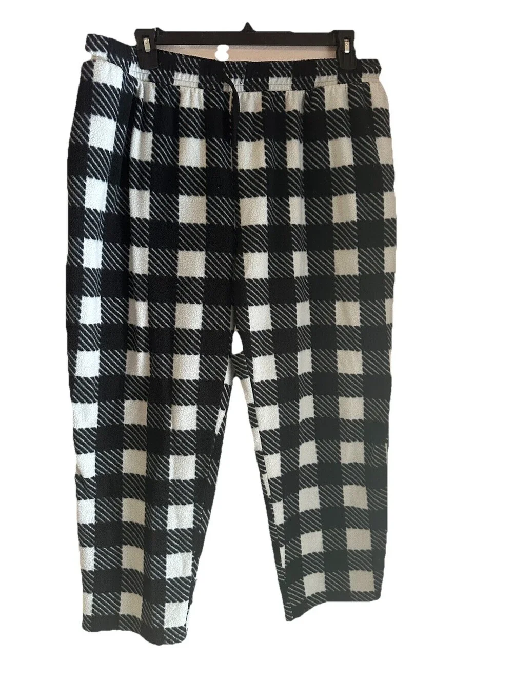 George Micro Fiber Pajamas Checked Black & White Good Condition With Pockets
